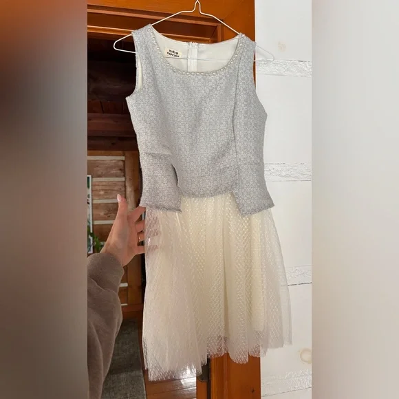 DRESS - Molly Bracken Pearl Trim Tweed & Tulle Dress (Small) - Picture 5 of 8